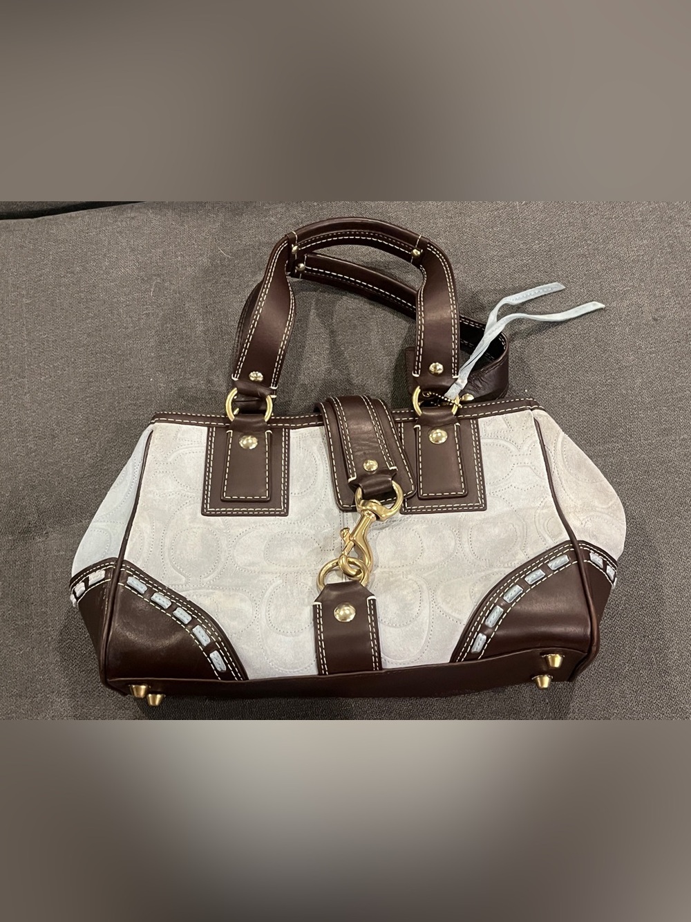 GORGEOUS Vintage 2000s Coach Suede and Leather Shoulder Bag